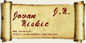 Jovan Miškić vizit kartica